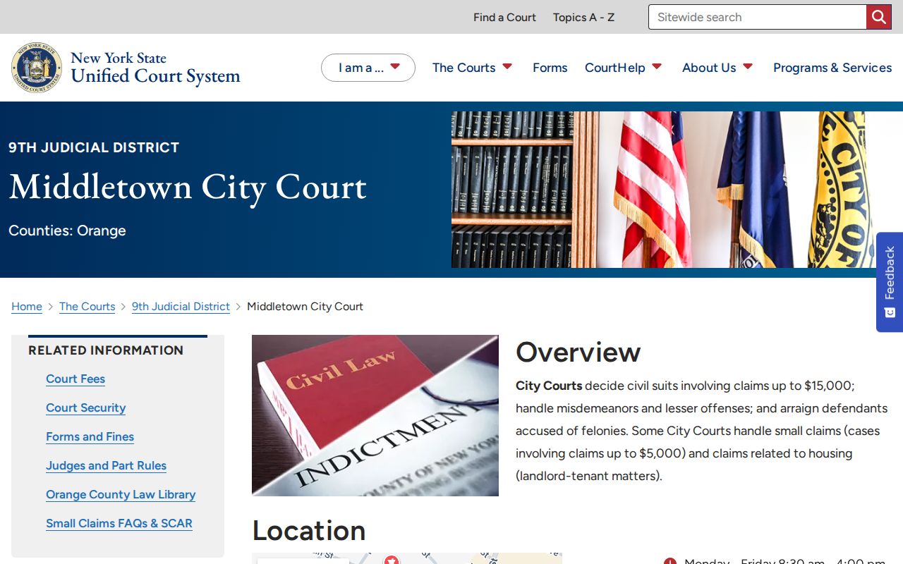Middletown criminal case records at Middletown City Court