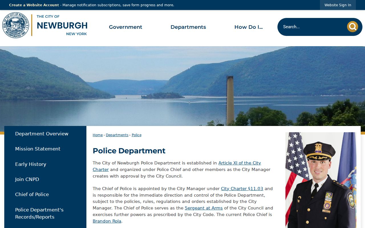 Newburgh Police Department criminal records information in Orange County