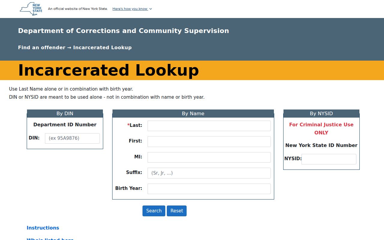Orange County arrest history DOCCS incarcerated lookup