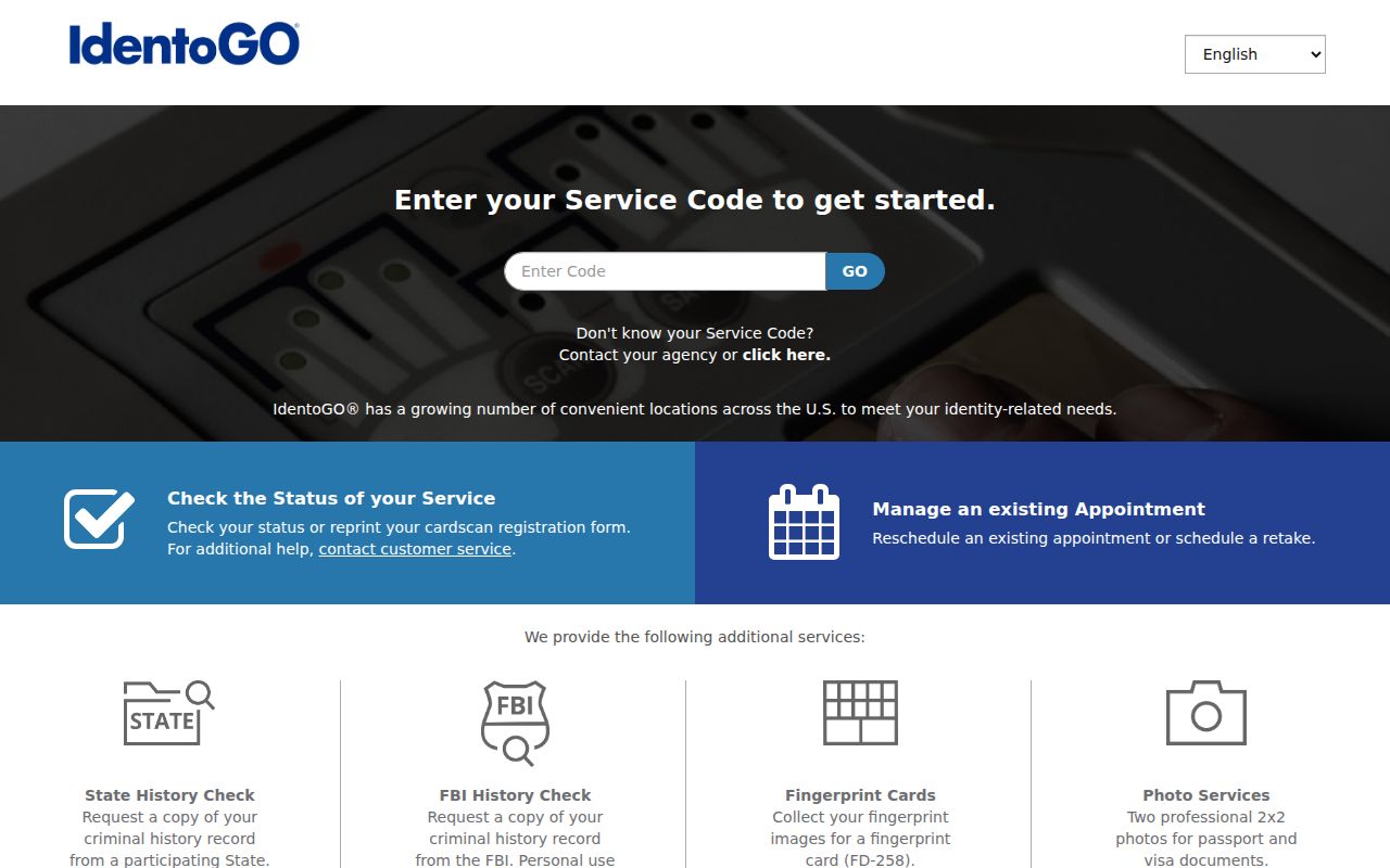Orange County criminal history fingerprint scheduling through IdentoGO